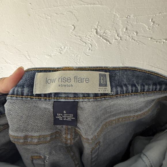 GAP Jeans Womens 6 Blue Low Rise Flare Stretch Denim Classic Y2K 2000s Pants - Picture 10 of 10